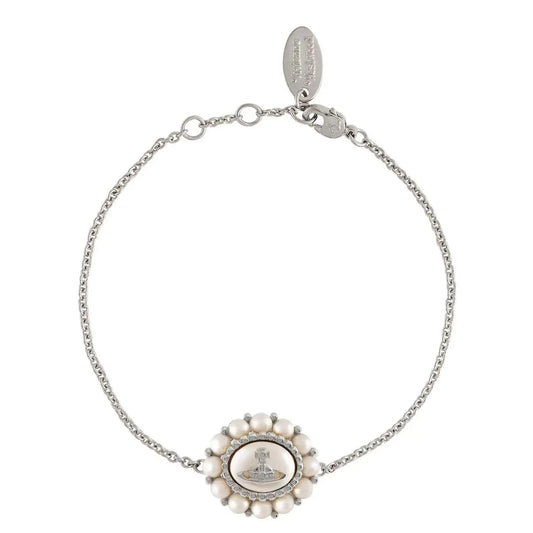 Pearl-Trimmed Orb Emblem Bracelet