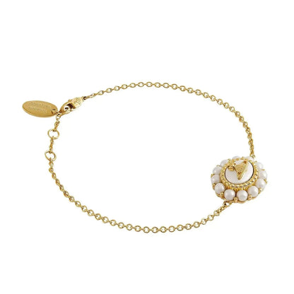 Pearl-Trimmed Orb Emblem Bracelet