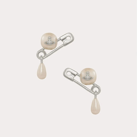 Orb Pearl Pin Drop Earrings