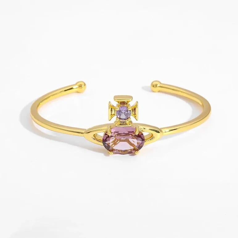 Gem Orb Open Cuff Bracelet