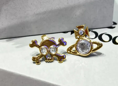 Skull & Orb Mismatched Stud Earrings