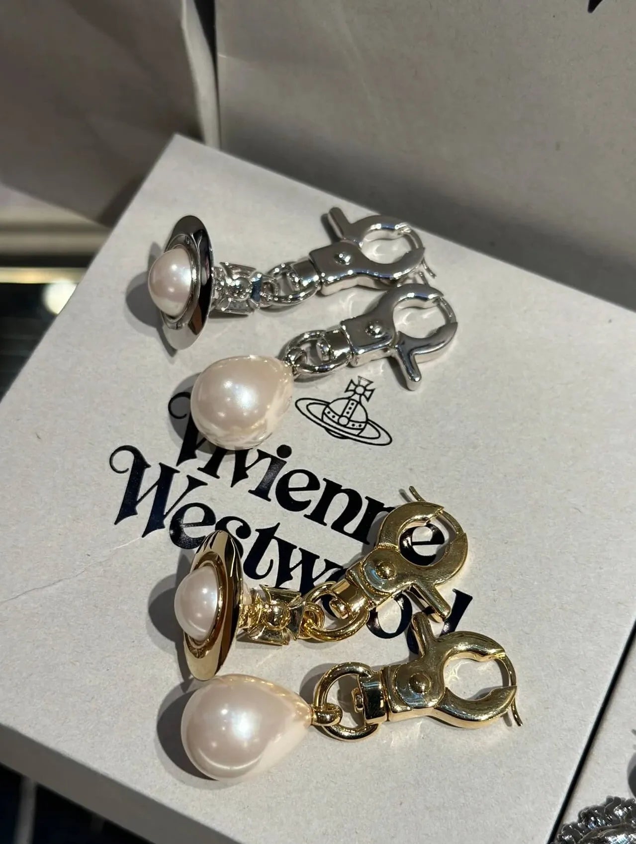 Orb & Drop Dual Charm Earrings