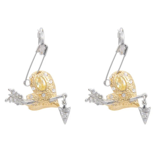 Gold Heart Arrow Earrings